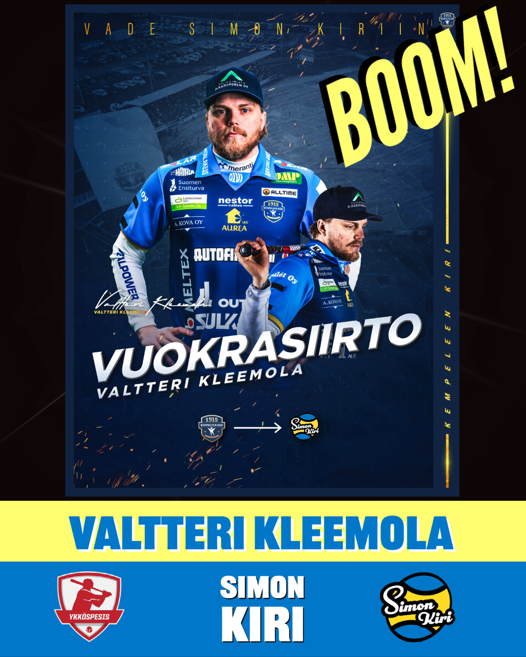 Valtteri Kleemola Vuokralle Simon Kiriin Simon Kiri